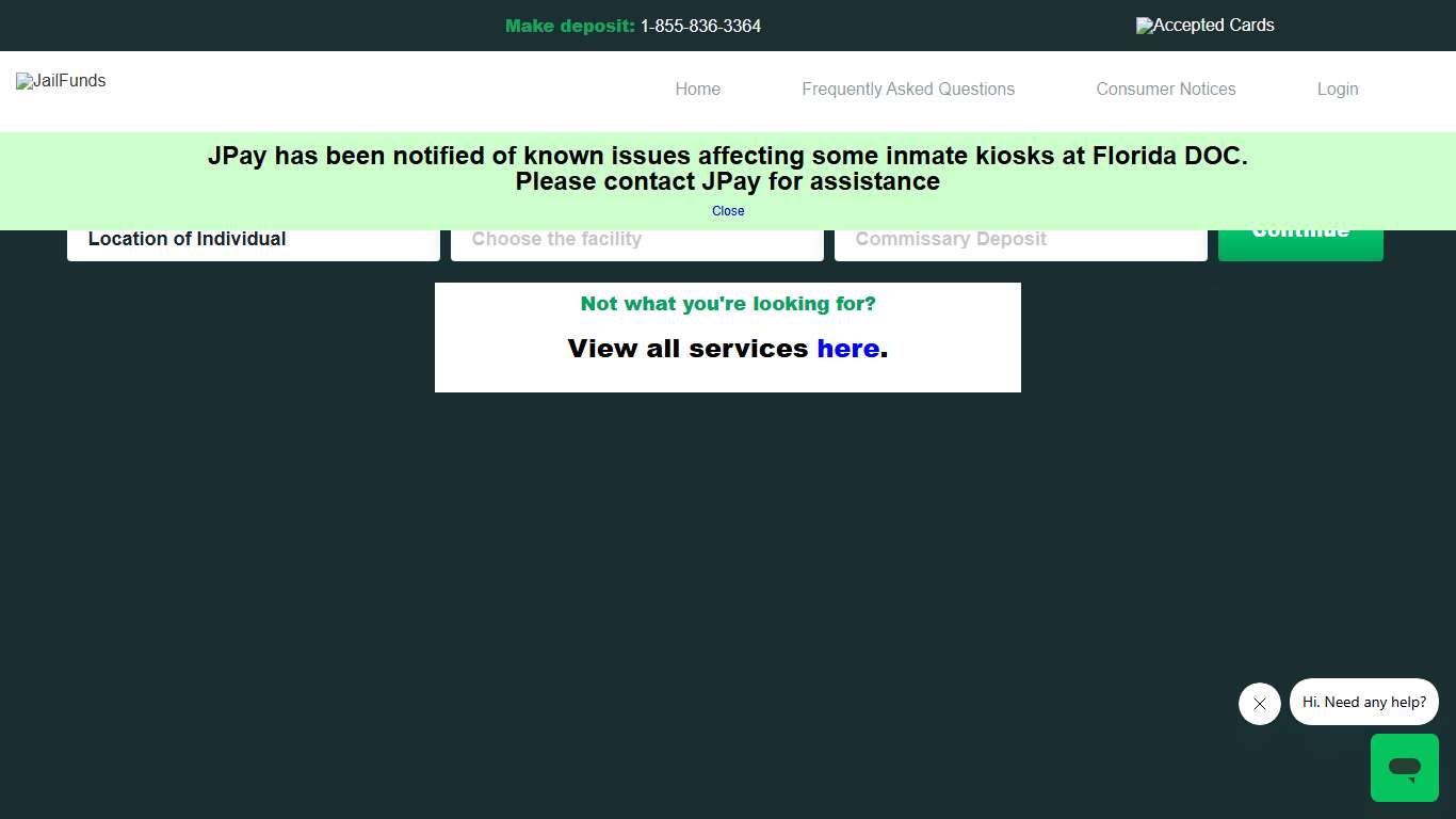 Commissary Deposit - CorrectPay